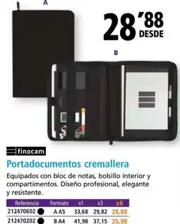 Folder FINOCAM Portadocumentos cremallera oferta