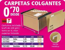 Folder Cartulina reciclada kraft de 220 g/m² oferta