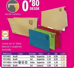 Folder Lomo en V. Visor lateral o superior incluido oferta