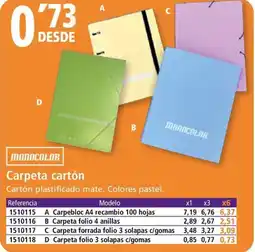 Folder Carpeta cartón oferta