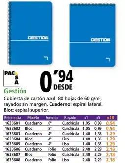 Folder Gestión oferta