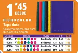 Folder MONOCOLOR Tapa dura oferta