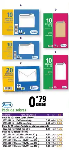 Folder Pack de sobres oferta