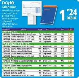 Folder DOHE Talonarios oferta