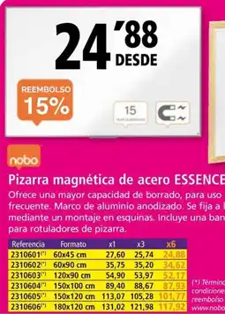 Folder NOBO Pizarra magnética de acero essence oferta