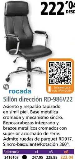 Folder ROCADA Sillón dirección RD-986V22 oferta