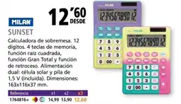 Folder MILAN Sunset Calculadora de sobremesa oferta