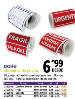 Folder Etiquetas de envíos oferta