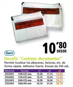 Folder Docufix "Contiene documentos" oferta