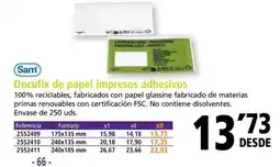 Folder Docufix de papel impresos adhesivos oferta