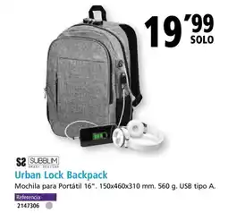 Folder SUBBLIM Urban Lock Backpack oferta
