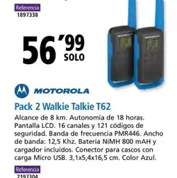 Folder MOTOROLA Pack 2 Walkie Talkie T62 oferta