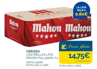 Cash Ecofamilia Mahou 5 estrellas lata oferta