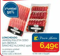 Cash Ecofamilia Sánchez Alcaraz loncheado jamón/paleta cebo 50% ibérica oferta