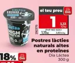 Dia Dia Láctea postres lácties naturals altes en proteïnes oferta