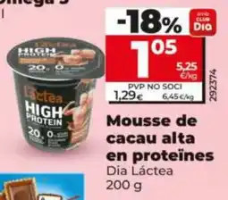 Dia Dia Láctea mousse de cacau alta en proteïnes oferta