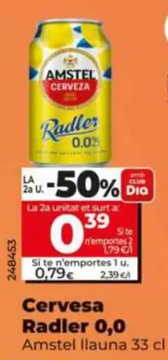 Dia Amstel Cerveza Radler 0,0 oferta