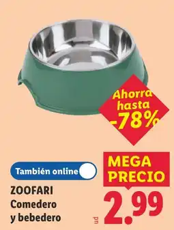 Lidl Zoofari comederoy bebedero oferta