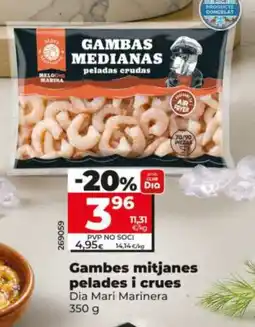 Maxi Dia Dia Mari Marinera gambas mitjanas pelades i crues oferta