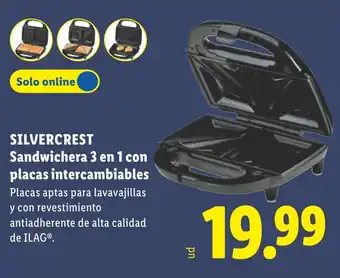 Silvercrest sandwichera 3 en 1 con placas intercambiables
