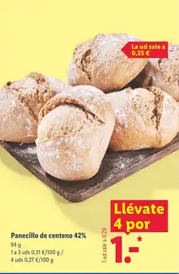 Lidl Panecillo de centeno 42% oferta
