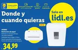 Lidl Tronic destructora de papel oferta