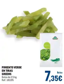 Makro greens pimiento verde en tiras oferta