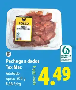 Lidl Pollo pechuga a dados tex mex oferta