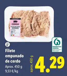 Lidl Cerdo filete del lomo empanado oferta