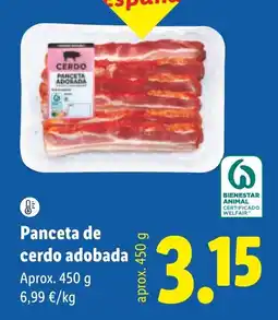 Lidl Cerdo panceta de cerdo adobada oferta