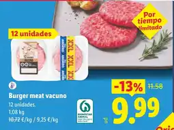 Lidl Burger meat vacuno oferta