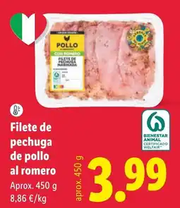 Lidl Pollo filete de pechuga de pollo al romero oferta
