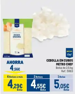 Makro Metro Chef cebolla en cubos oferta