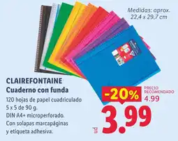 Lidl clairefontaine cuaderno con funda oferta