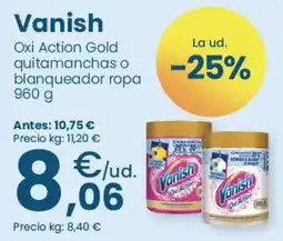 Clarel Vanish Oxi Action Gold quitamanchas o blanqueador ropa oferta