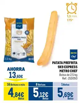 Makro Metro Chef patata prefrita 9x9 express oferta