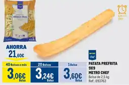 Makro Metro Chef patata prefrita 9x9 oferta