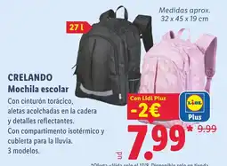 Lidl Crelando mochila escolar oferta