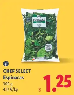 Lidl Chef select espinacas oferta