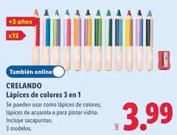 Lidl Crelando lápices de colores 3 en 1 oferta