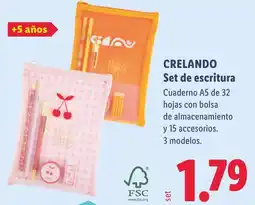 Lidl Crelando set de escritura oferta