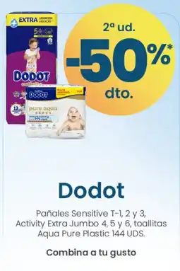 Clarel Dodot pañales sensitive t-1 2 y 3 activity extra jumbo 4 5 y 6 toallitas aqua pure plastic oferta