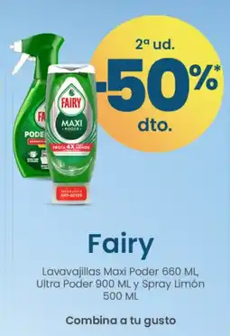 Clarel Fairy lavavajillas Maxi Poder 660 ML, Ultra Poder y Spray Limón oferta