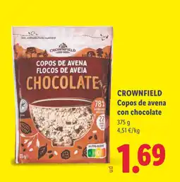 Lidl Crownfield copos de avena con chocolate oferta