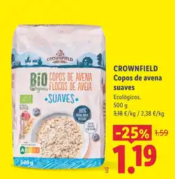 Lidl Crownfield copos de avena suaves oferta