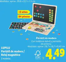 Lidl Lupilu portátil de madera / reloj magnético oferta
