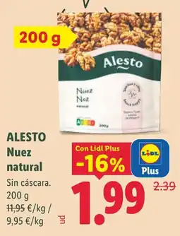 Lidl Alestó nuez natural oferta