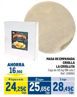 Makro Criolla la criollita masa de empanada oferta