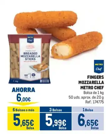 Makro Metro Chef fingers mozzarella oferta