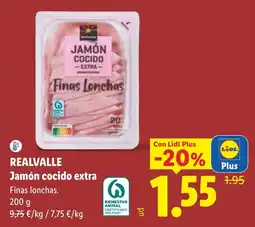 Lidl Realvalle jamón cocido extra oferta